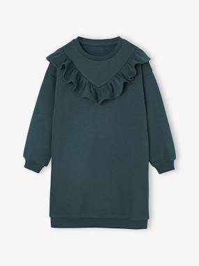 Robe en molleton à volant fille - vertbaudet enfant Fille-Robe en molleton à volant fille