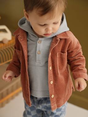 Striped Hooded Top for Baby Boys - vertbaudet enfant Striped Hooded Top for Baby Boys - vertbaudet enfant