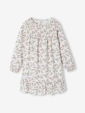 Robe à smocks motifs fleurs fille - vertbaudet enfant Fille-Robe à smocks motifs fleurs fille