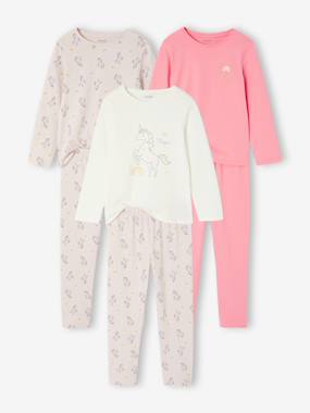Lot de 3 pyjamas fille licornes - vertbaudet enfant