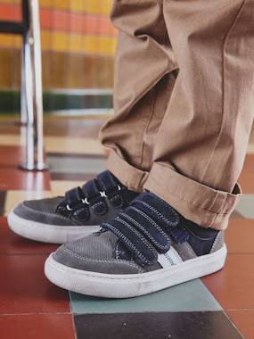 Trainers with leather velcro straps for children - vertbaudet enfant