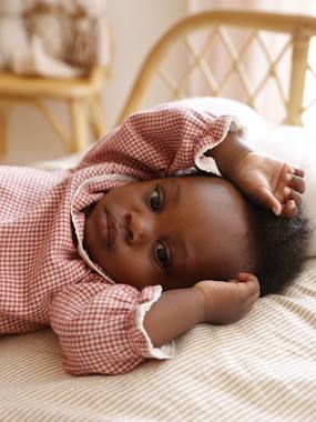 Gingham Flannel Blouse with Frilled Collar for Newborns - vertbaudet enfant Gingham Flannel Blouse with Frilled Collar for Newborns - vertbaudet enfant
