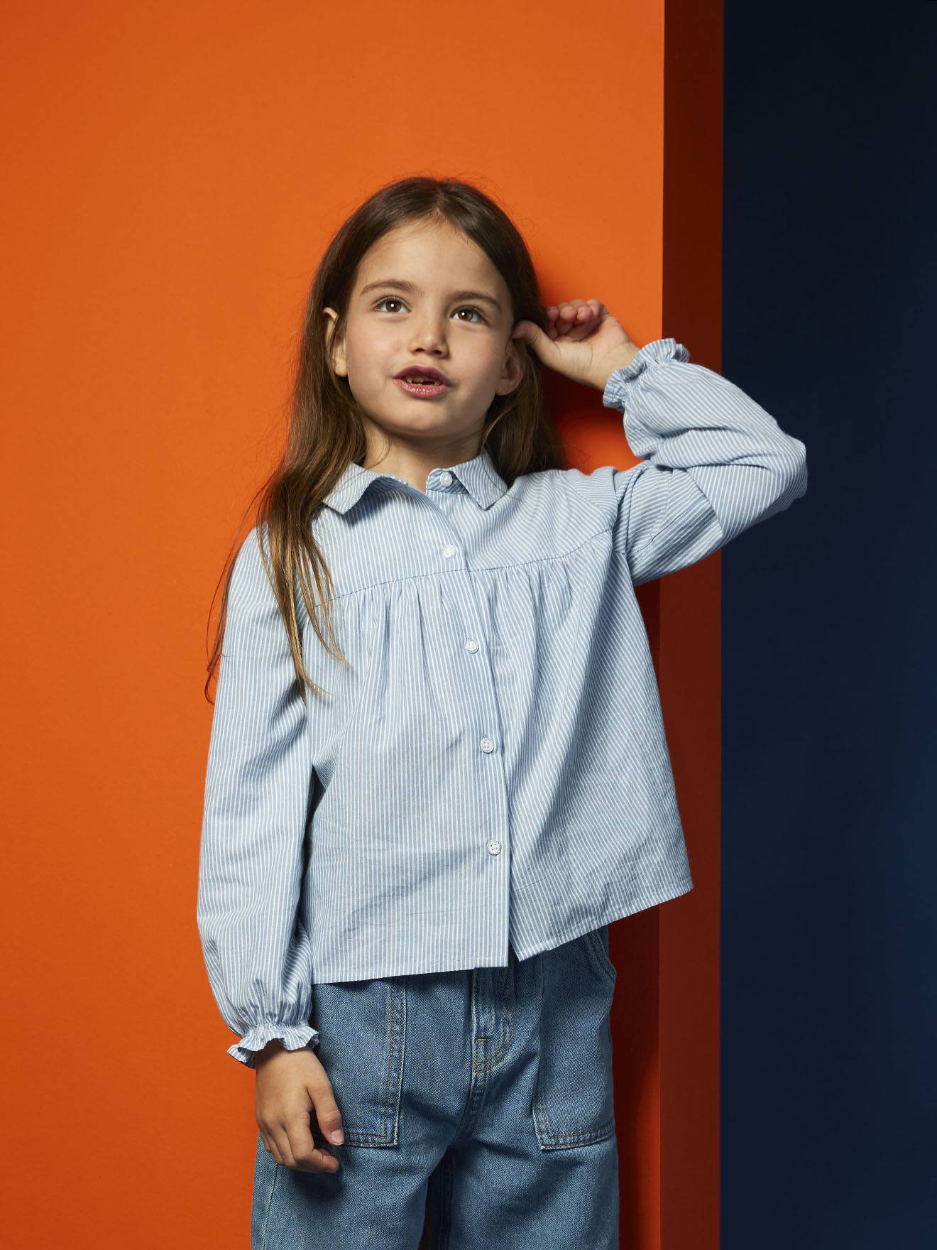 Poplin Shirt with A-Line Cut for Girls - sky blue, Girls