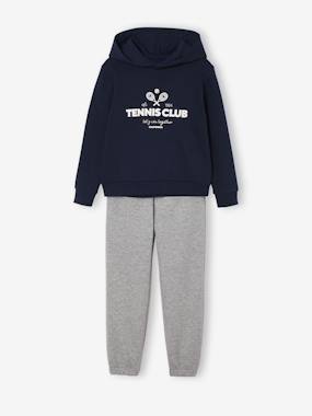 Hooded Sweatshirt & Joggers Sportswear Set for Girls - vertbaudet enfant Girls-Hooded Sweatshirt & Joggers Sportswear Set for Girls