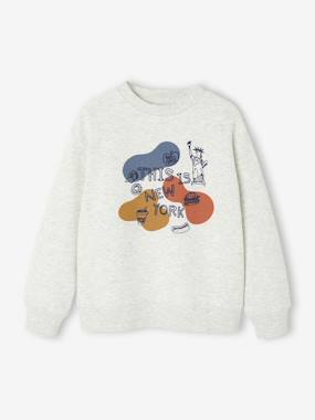 Sweatshirt with Print & Round Neckline for Boys - vertbaudet enfant Boys-Sweatshirt with Print & Round Neckline for Boys