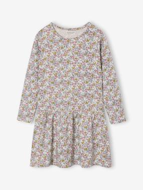 Long Sleeve Printed Dress for Girls - vertbaudet enfant Girls-Long Sleeve Printed Dress for Girls