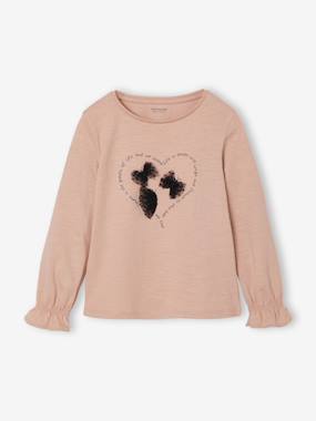 Romantic Top with Fancy Motif for Girls - vertbaudet enfant -Romantic Top with Fancy Motif for Girls