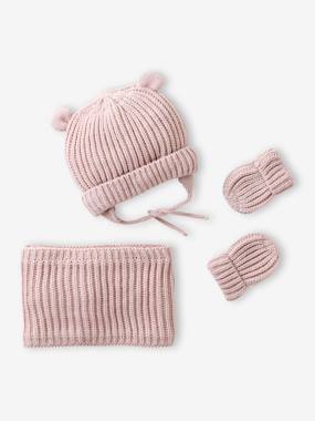 Beanie, Snood & Mittens Set for Babies - vertbaudet enfant -Beanie, Snood & Mittens Set for Babies