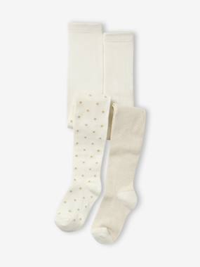 Lot de 2 paires de collants irisés fille - vertbaudet enfant