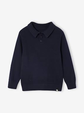 Plain Polo-Neck Jumper - vertbaudet enfant Boys-Plain Polo-Neck Jumper