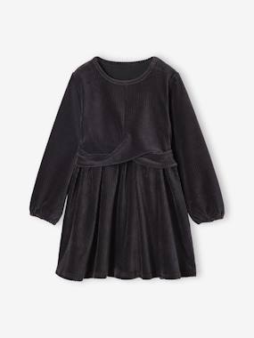 Robe fille velours côtelé effet croisé - vertbaudet enfant