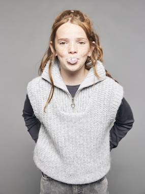 Sleeveless Trucker Jumper for Girls, JONEN - vertbaudet enfant -Sleeveless Trucker Jumper for Girls, JONEN