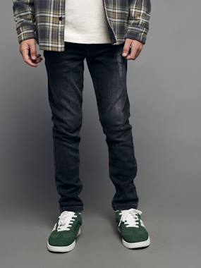 Distressed-Effect Slim Fit Jeans, JONEN - vertbaudet enfant Boys-Distressed-Effect Slim Fit Jeans, JONEN