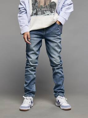 Distressed-Effect Slim Fit Jeans, JONEN - vertbaudet enfant Boys-Distressed-Effect Slim Fit Jeans, JONEN