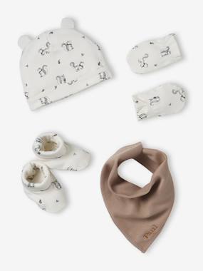 Beanie, mittens, scarf and slippers set for babies - vertbaudet enfant Beanie, mittens, scarf and slippers set for babies - vertbaudet enfant