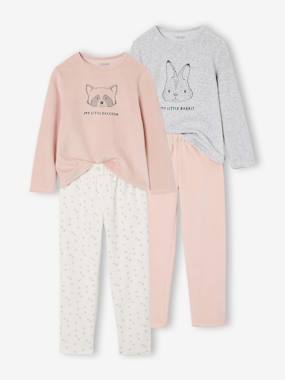 Lot de 2 pyjamas fille velours animaux - vertbaudet enfant