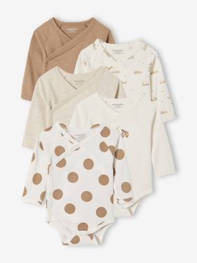 Pack of 5 Bodysuits with Cutaway Shoulders for Newborns - vertbaudet enfant Pack of 5 Bodysuits with Cutaway Shoulders for Newborns - vertbaudet enfant