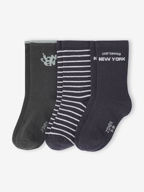 Pack of 3 Pairs of "Skate" Socks for Boys, JONEN - vertbaudet enfant -Pack of 3 Pairs of "Skate" Socks for Boys, JONEN