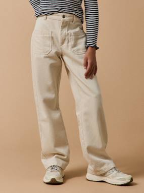 Pantalon droit fille en denim - vertbaudet enfant Pantalon droit fille en denim - vertbaudet enfant