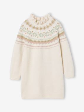 Robe jacquard en tricot fille - vertbaudet enfant Fille-Robe jacquard en tricot fille