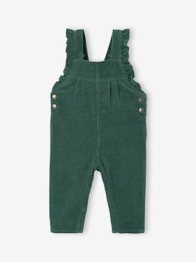 Corduroy Dungarees with Ruffles for Babies - vertbaudet enfant Corduroy Dungarees with Ruffles for Babies - vertbaudet enfant