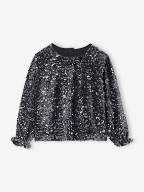 Girls' sequinned Christmas blouse - vertbaudet enfant -Girls' sequinned Christmas blouse