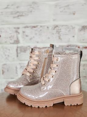 Lace-up and zipped ankle boots for children, nursery collection - vertbaudet enfant -Lace-up and zipped ankle boots for children, nursery collection