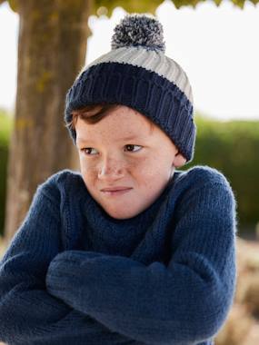 Colourblock Beanie + Snood + Gloves Set for Boys - vertbaudet enfant -Colourblock Beanie + Snood + Gloves Set for Boys