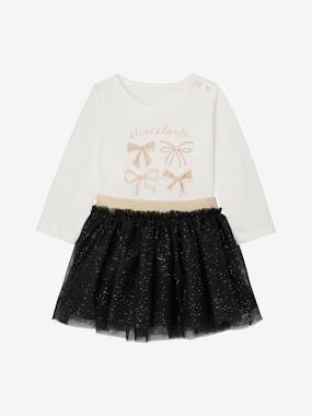 T-Shirt & Glittery Skirt Set for Baby Girls - vertbaudet enfant T-Shirt & Glittery Skirt Set for Baby Girls - vertbaudet enfant