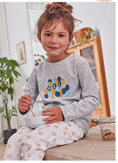 Pack of 2 Dinosaur Pyjamas for Girls, Oeko-Tex® - light grey