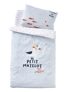 Duvet Cover for Baby, 'Leon sur le Ponton' Theme - white