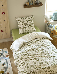 Parure housse de couette + taie d'oreiller enfant TREK Oeko-Tex® - multicolore