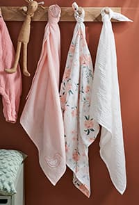 Lot de 3 langes EAU DE ROSE - rose