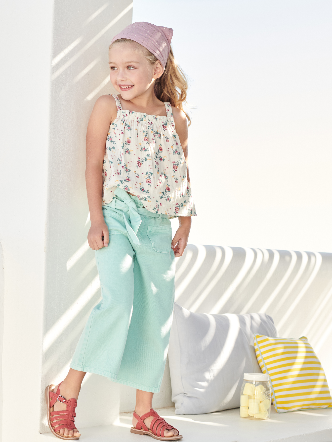 Cropped Wide-Leg Trousers with Tie Belt 