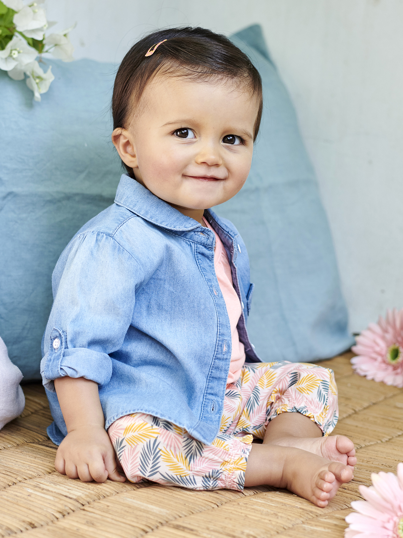 Chemise En Jean Delave Bebe Fille Denim Bleached Bebe