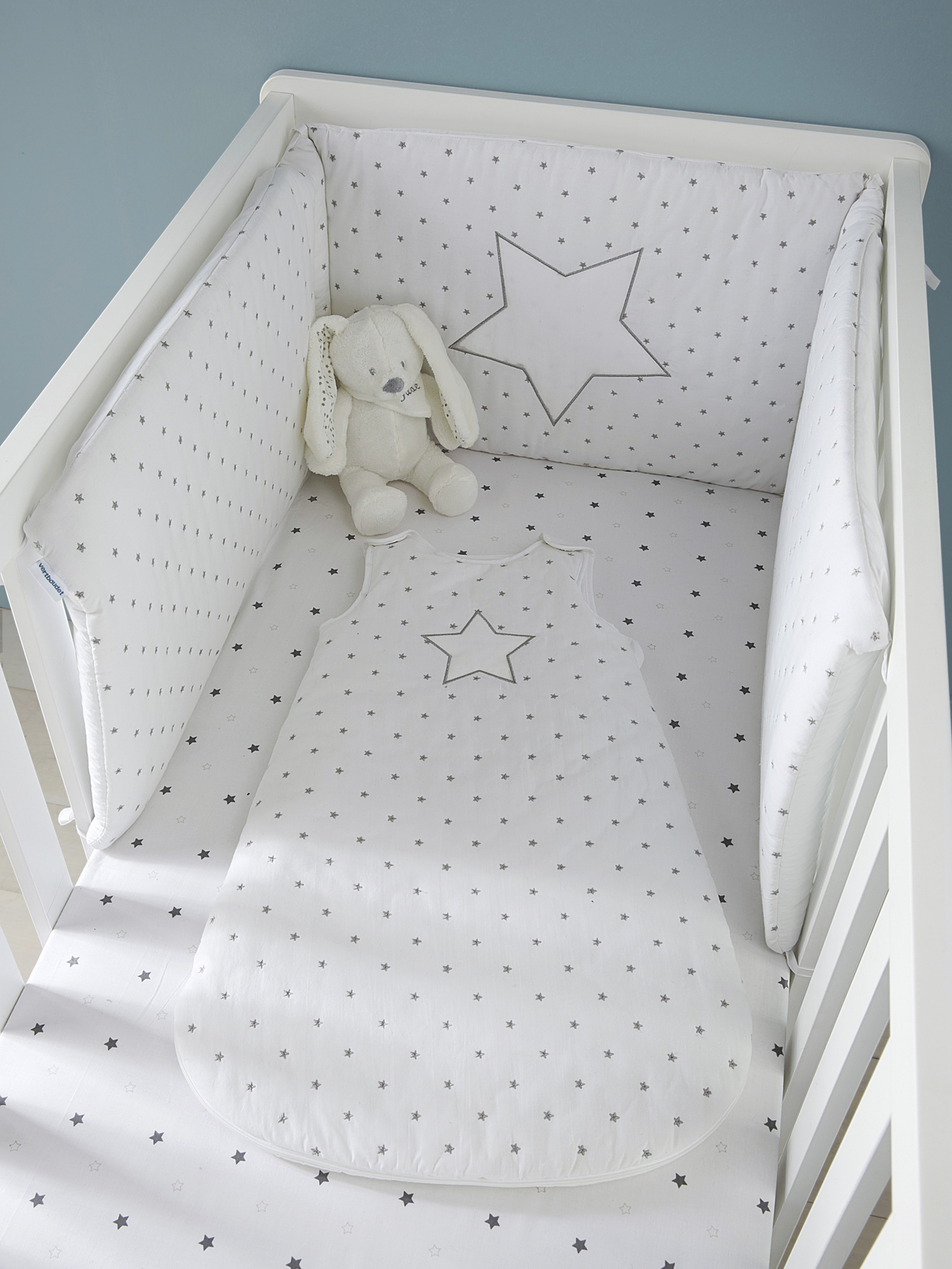 Sleep Bag With Removable Sleeves Star Shower Theme White Bedding Decor