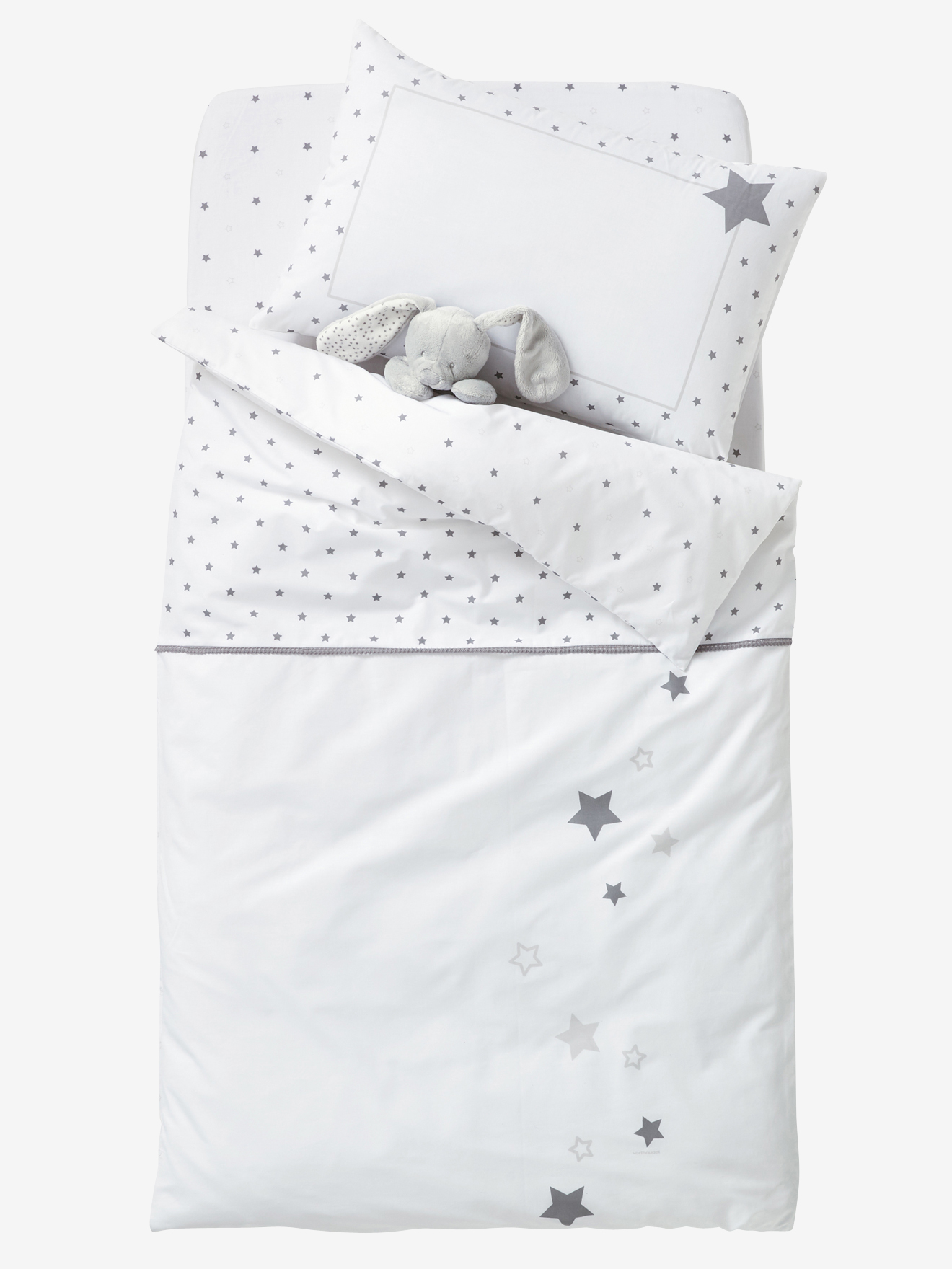 Vertbaudet Drap Housse b/éb/é Foret Magique Blanc//Noir 60x120