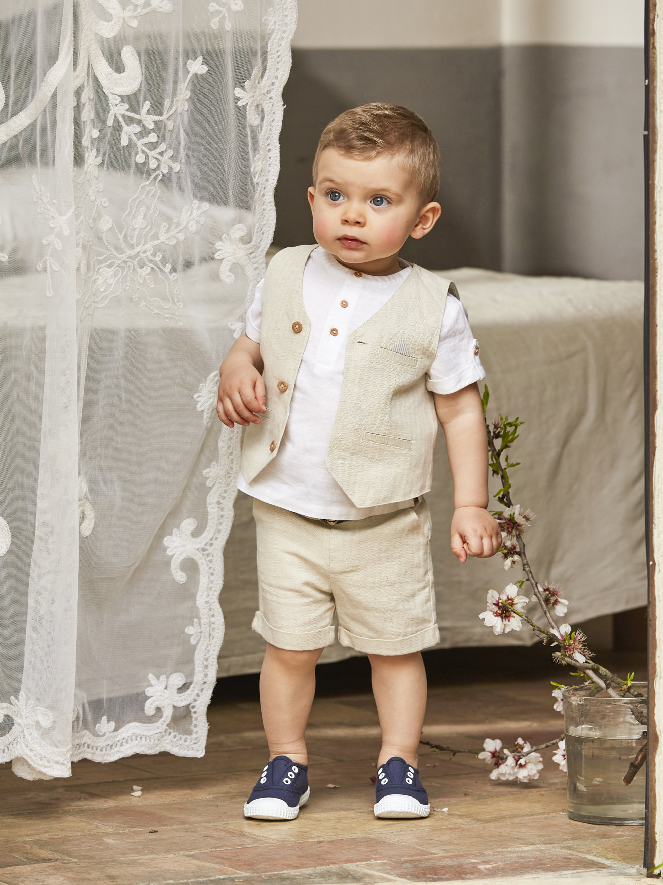 Ensemble De Ceremonie Bebe Chemise Short Et Ceinture Blanc Bebe