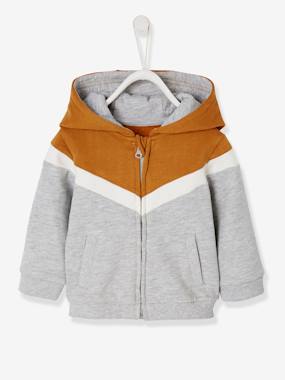 Baby-Jumpers, Cardigans & Sweaters-Jacket with Hood & Zip for Boys