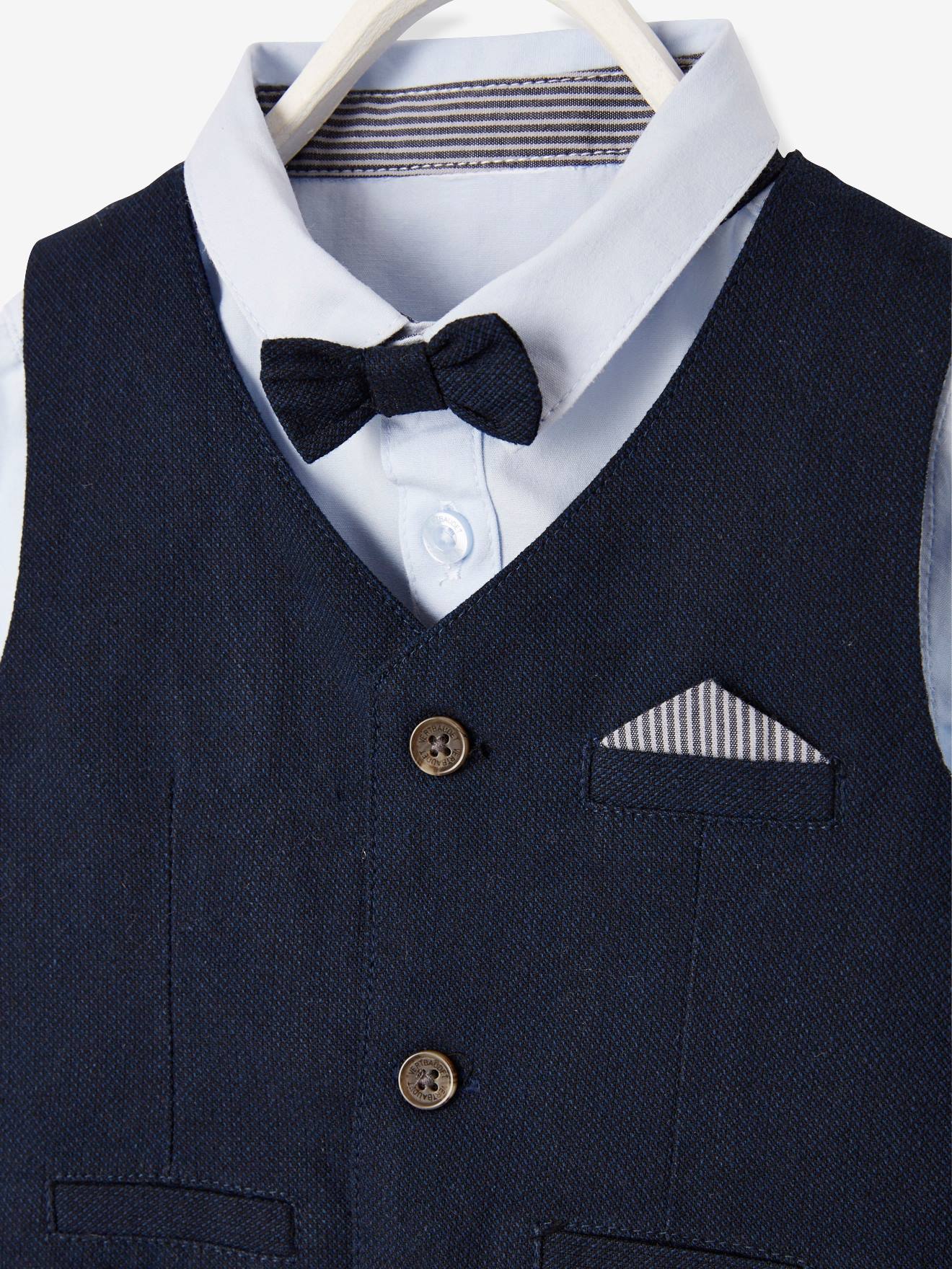 ARTMINE Baby & Little Boy 3-Piece Vest Set with Bow Tie Dress Shirt Pants and Vest 6 Months-5 Years 