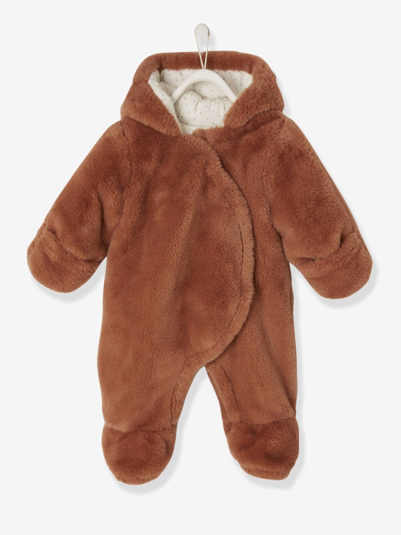Padded Pramsuit Plush Look For Babies Camel Baby