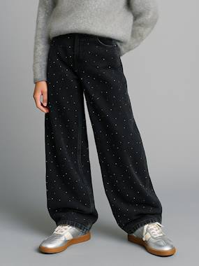 Fille-Jean large fille à strass