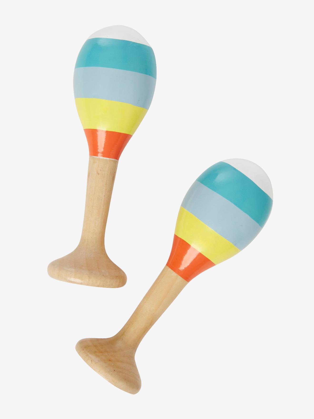 Triple Maraca Musical Instrument Solid Wood Egg Shaker Rattle Toy 