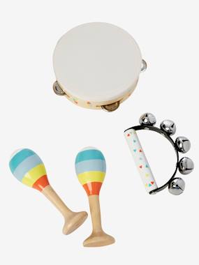 Toys-Set of Maracas, Tambourine, Tambourine with Rattles - FSC® Certified