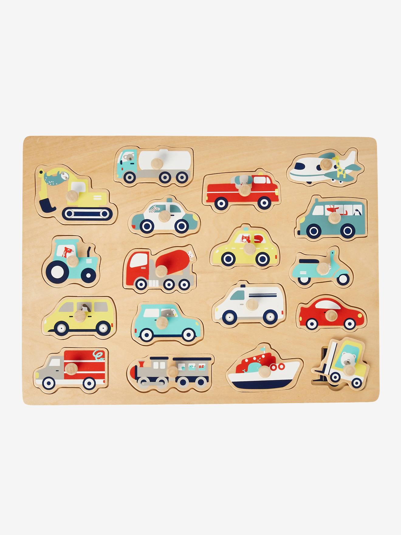 Puzzle véhicules en bois - Dès 18 mois - Puzzle enfant - speelgoed