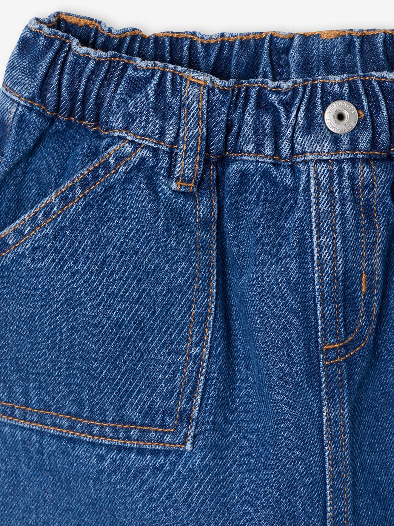 Jupe En Jean Fille Boutonnée Vertbaudet – Denim Brut Trapèze, Taille Ajustable, Poches & Style Décontracté 3 Ans
