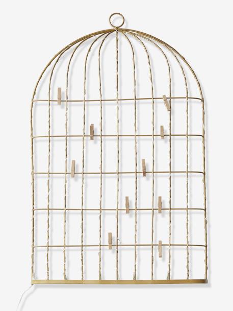 Pêle Mêle Lumineux Cage à Oiseaux Dore