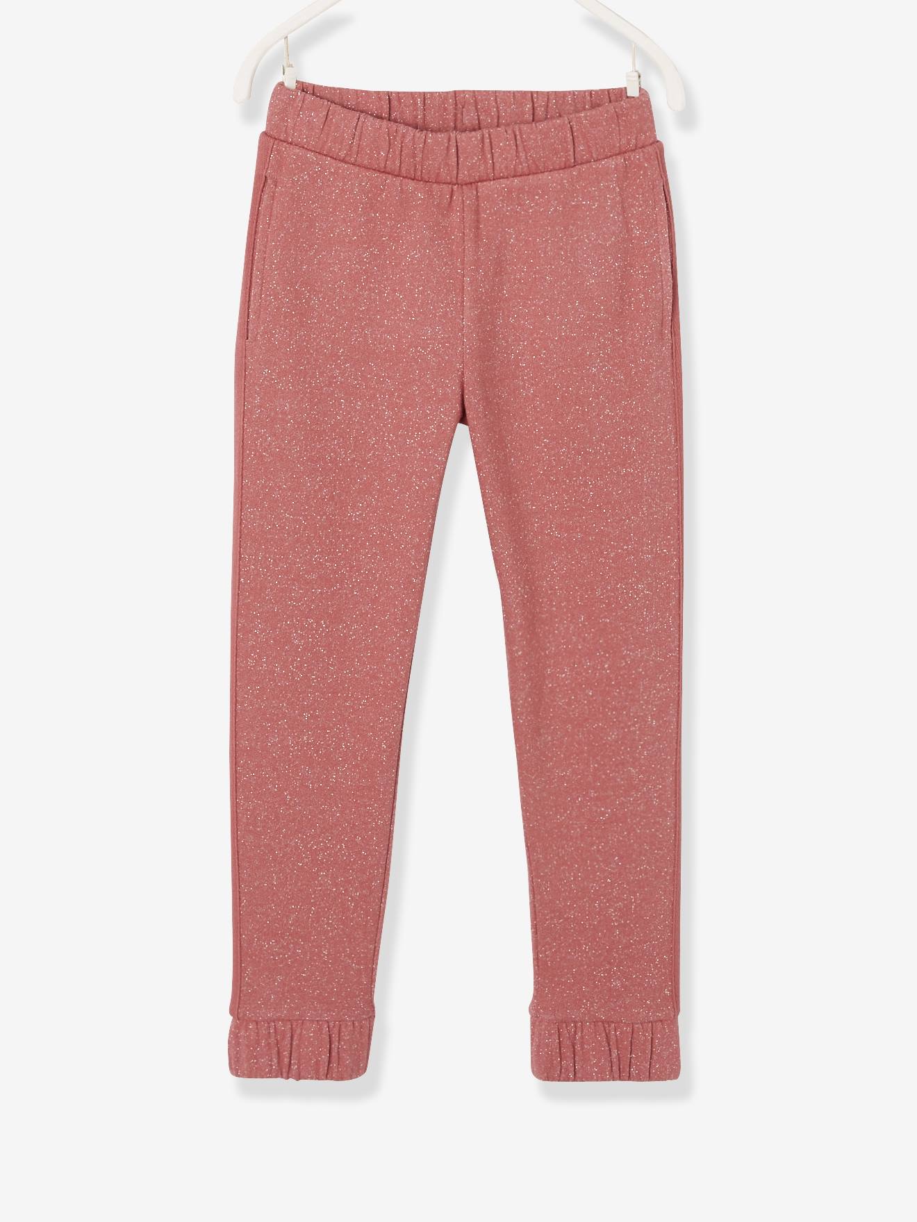 black joggers with pink stripe