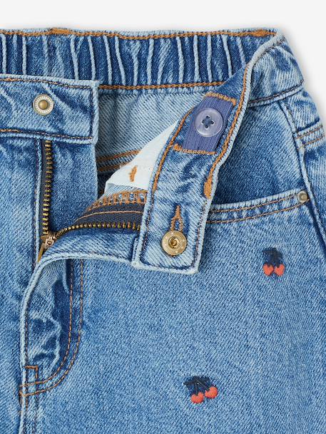 Embroidered girl's short medium blue+rose+sage green - vertbaudet enfant 