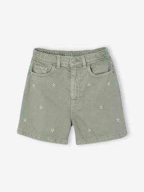 -Embroidered girl's short